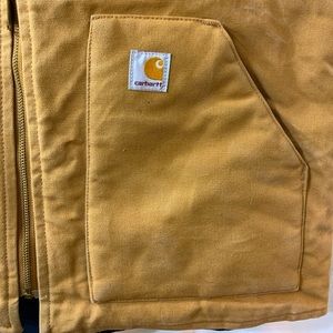 Carhartt vest -loose fit washed duck insulated rib collar vest